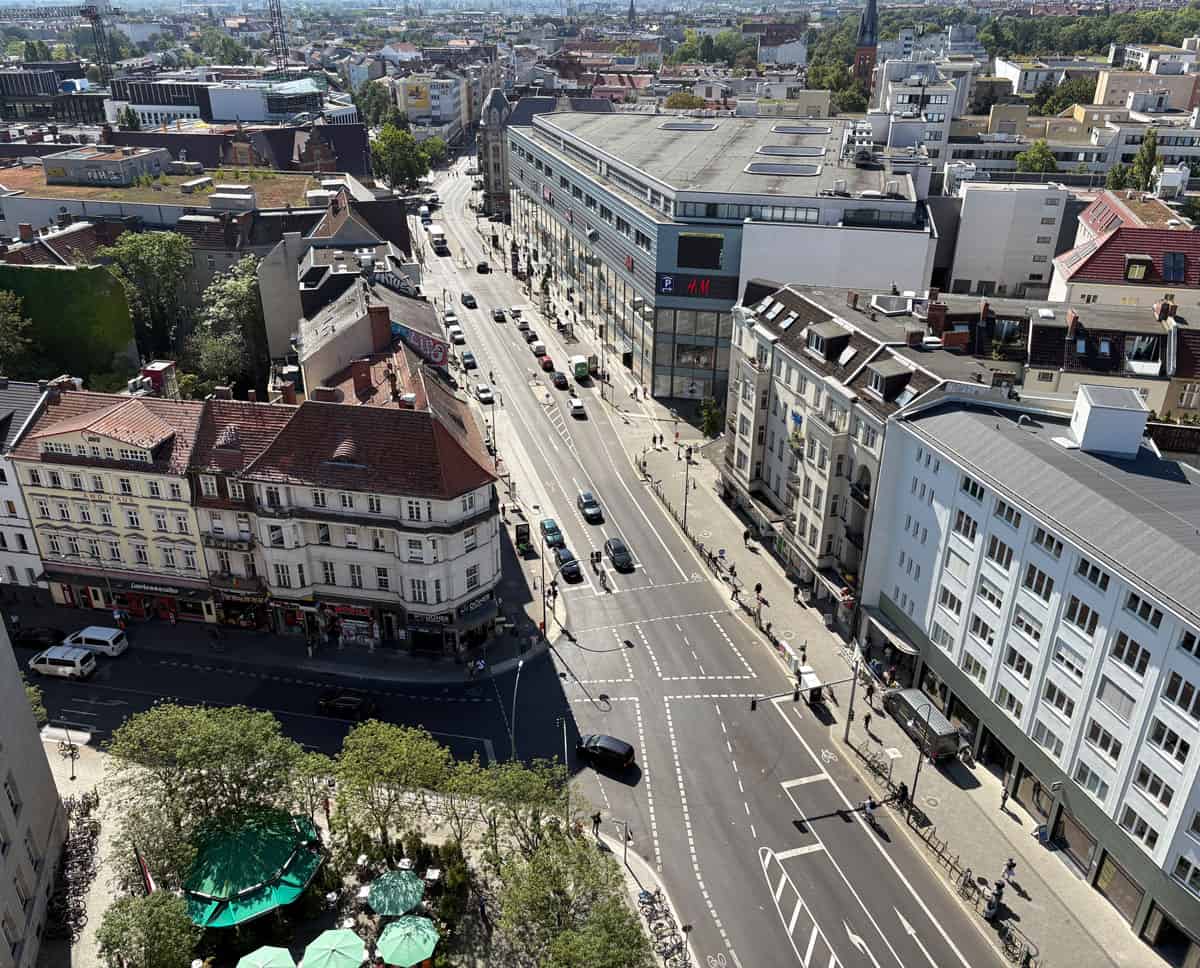Karl-Marx-Straße von oben