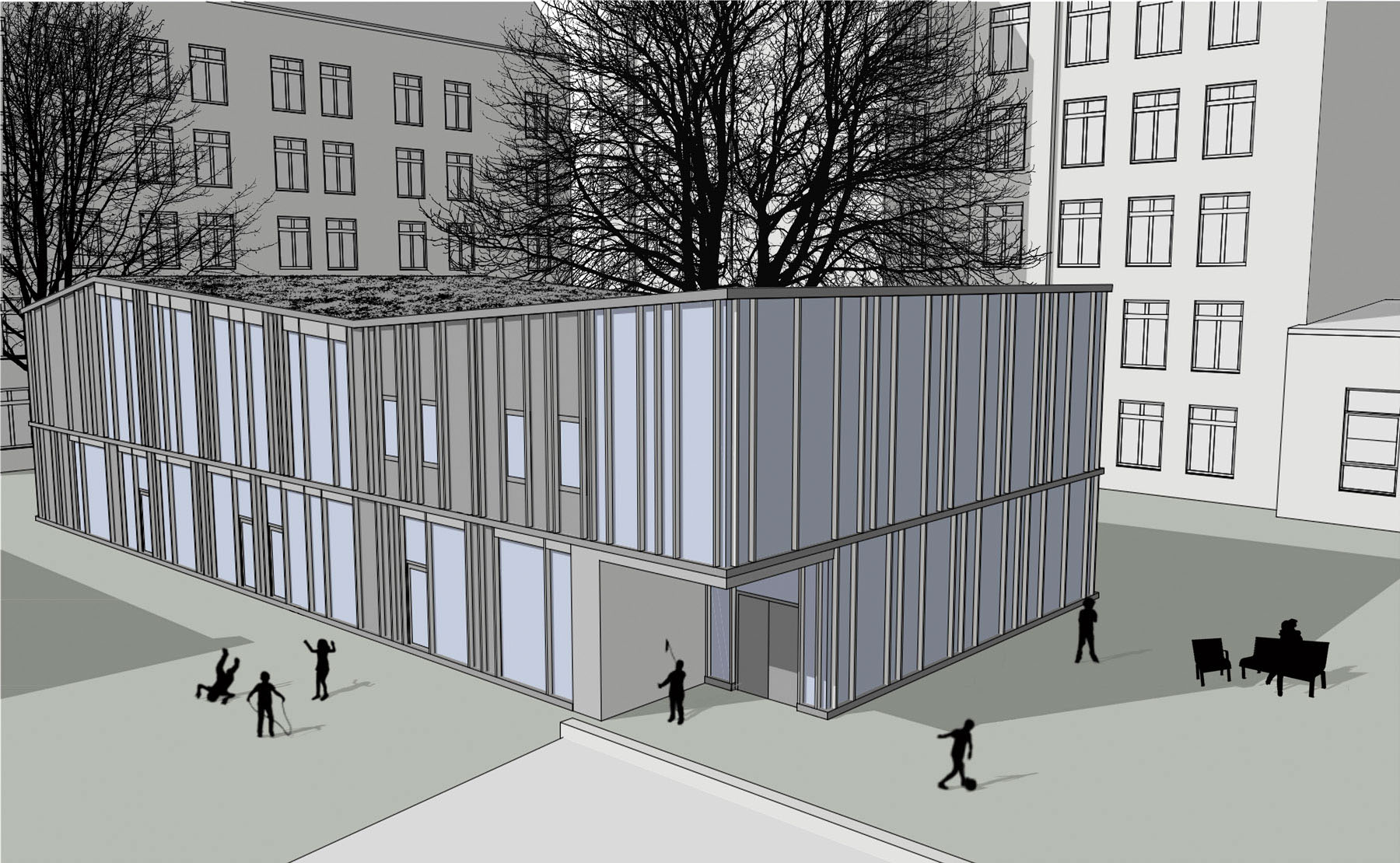 Elbe-Grundschule Mehrzweckgebäude Entwurf