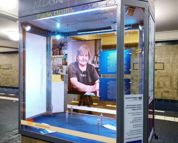 Vitrine im U-Bahnhof