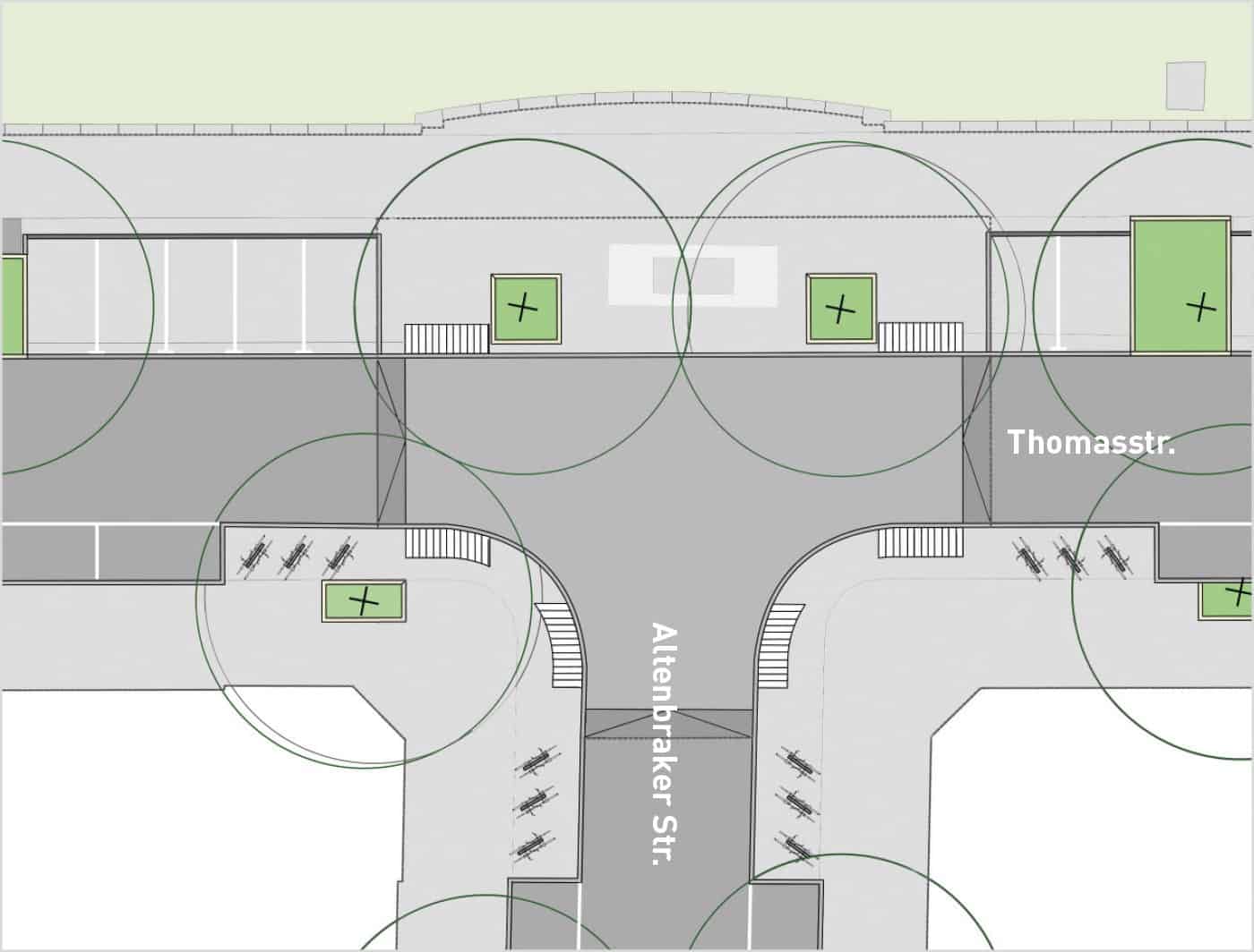 Thomasstraße Ecke Altenbraker Straße Verkehrsplan