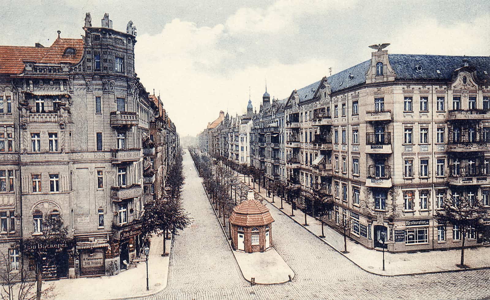 Historische Ansicht der Elbestraße von der Sonnenallee aus gesehen