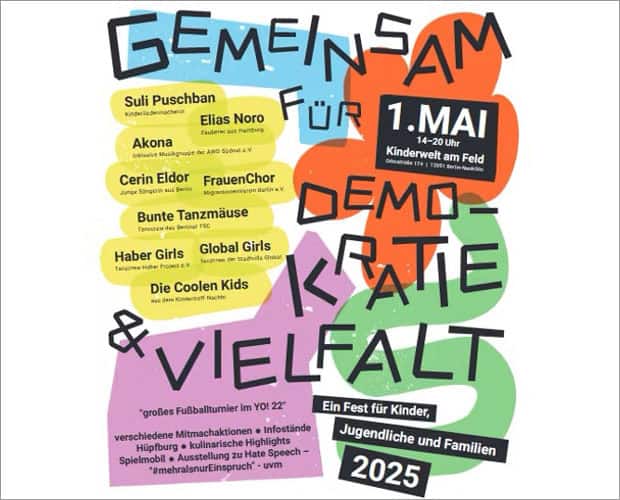 Plakat „Gemeinsam für Demokratie und Vielfalt“